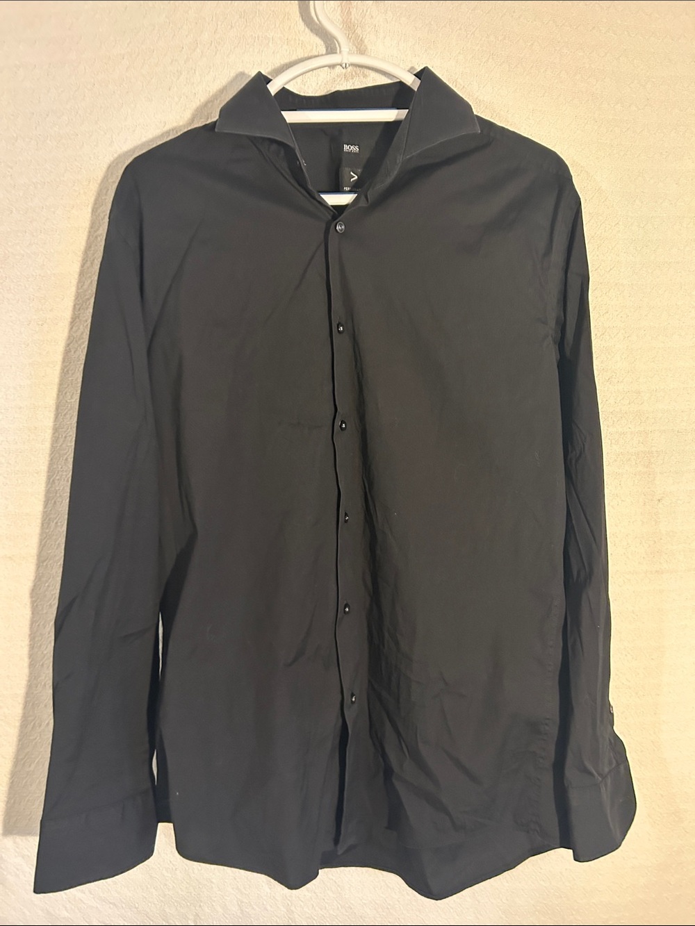 BOSS Men's Black Lightweight Button-Front Shirt Jacket